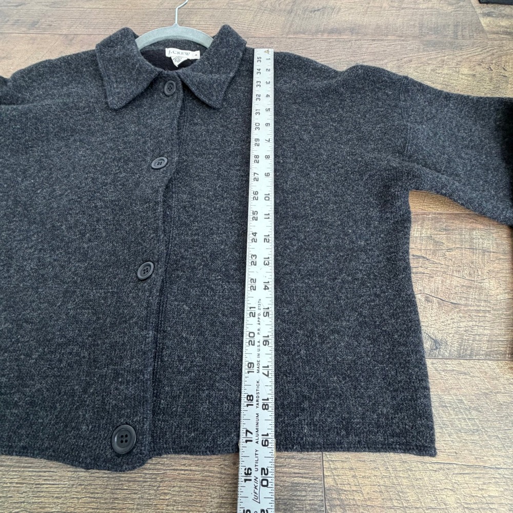 J.Crew Lambswool Blend Button Front Collared Card… - image 4